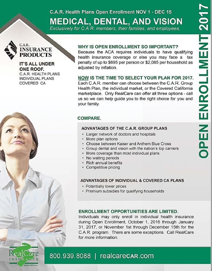 CAR Insurance Open Enroll Flyer