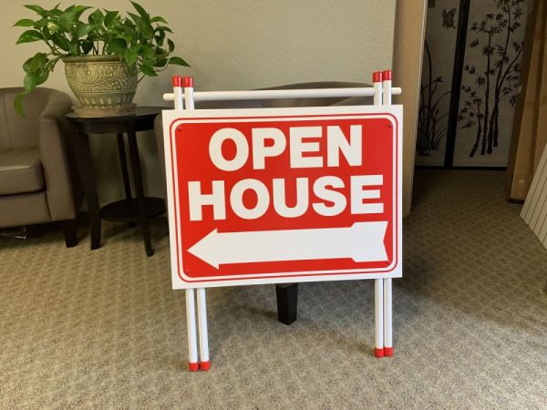 Open House Sign Red